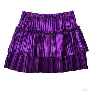 Mia New York Double Ruffle purple Metallic skirt